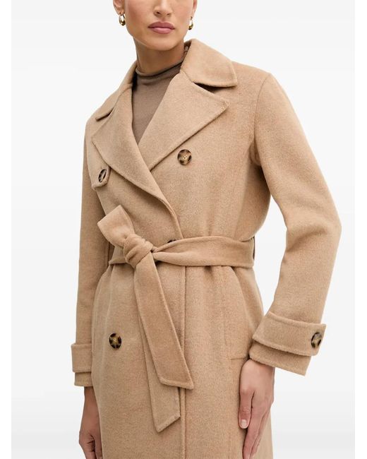 Pedro Del Hierro Madrid Natural Belted Double-Breasted Coat