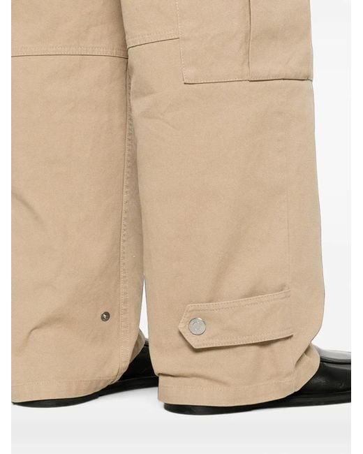 AMI White Panelled Straigh-Leg Cargo Pants for men
