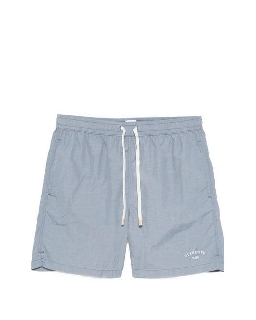 Eleventy Blue Drawstring Swim Shorts for men