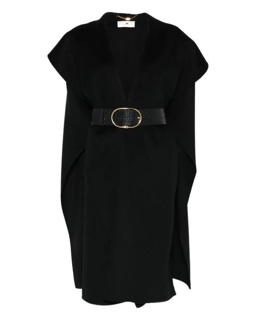 Elisabetta Franchi Black Wool Cape