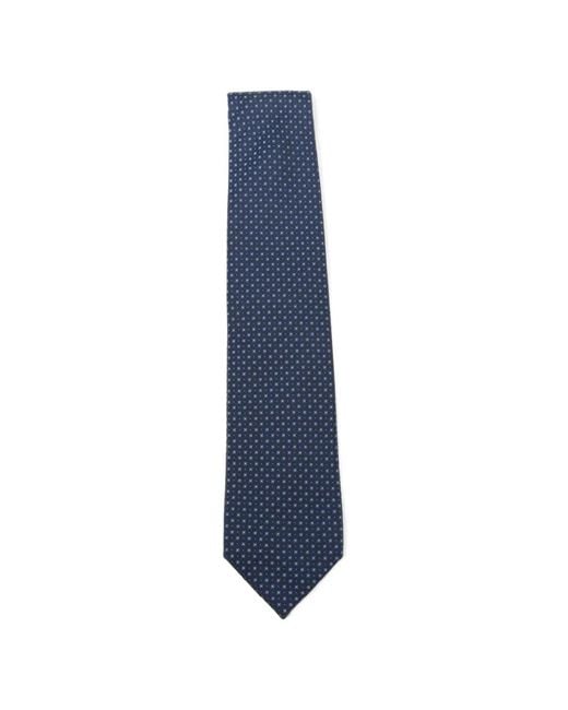 Corneliani Blue Geometric-Pattern Silk Tie for men