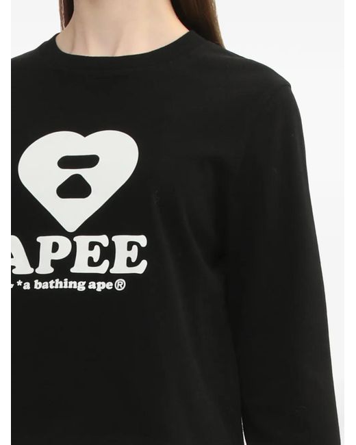 A Bathing Ape Blue Heart Logo-Print Top
