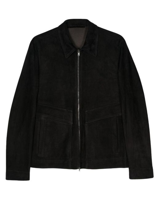 Salvatore Santoro Black Suede Leather Jacket for men