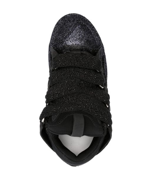 Lanvin Curb Sneakers Met Glitters in het Black