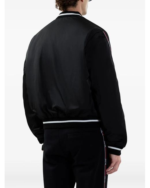 Gcds Black Logo-Embellishment Bomber Jacket for men