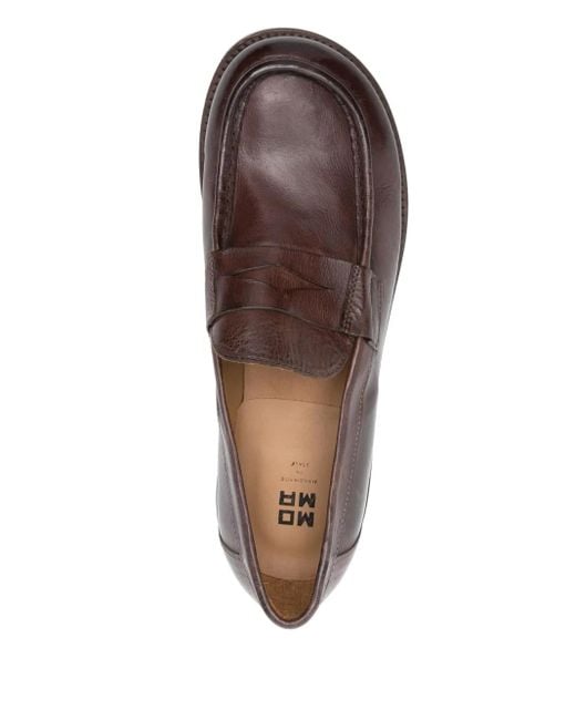Moma Brown Leather Loafers for men