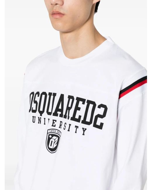 DSquared² White Varsity Fit Tee for men