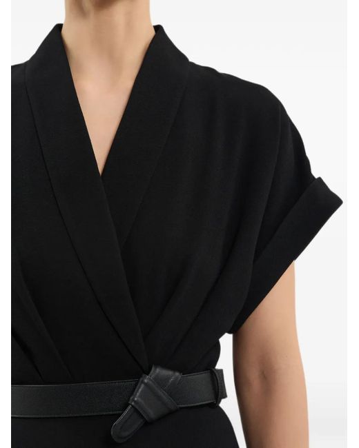 Rebecca Vallance Black Tallon Short Sleeve Midi Dress