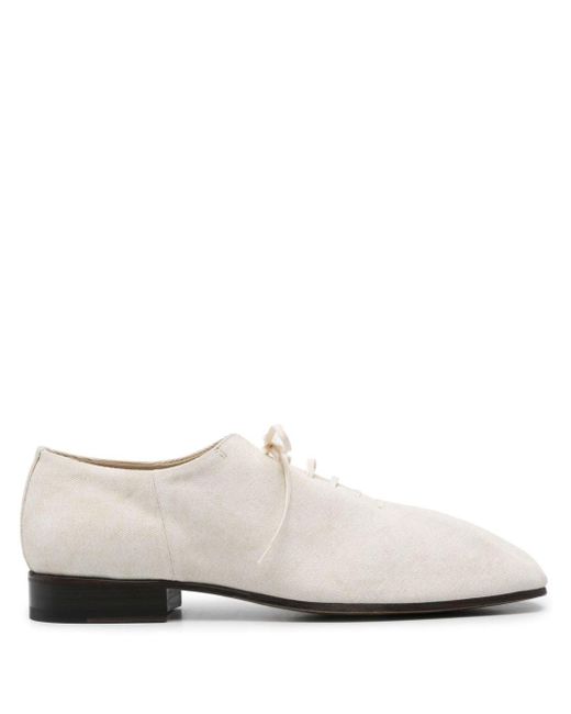Lemaire White Squared Canvas Derby Shoes for men