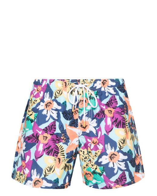 Sundek White Floral-print Swim Shorts for men