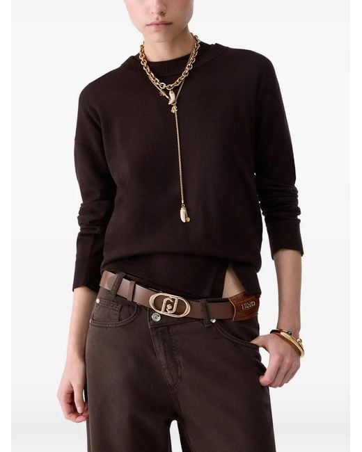 Liu Jo Black Wool Blend Sweater