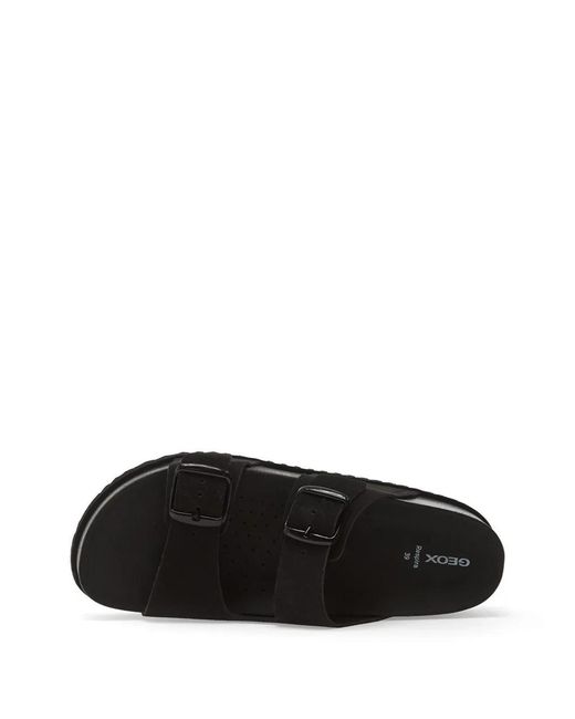 Geox White Buckle-Strap Platform Sandals