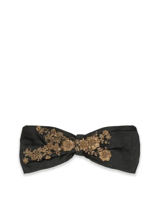 Jennifer Behr Black Safina Floral Headband