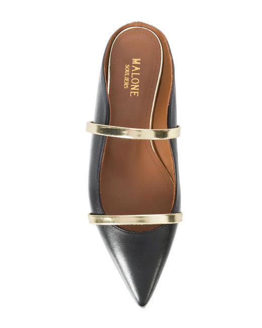 Malone Souliers Black Maureen Satin Flats