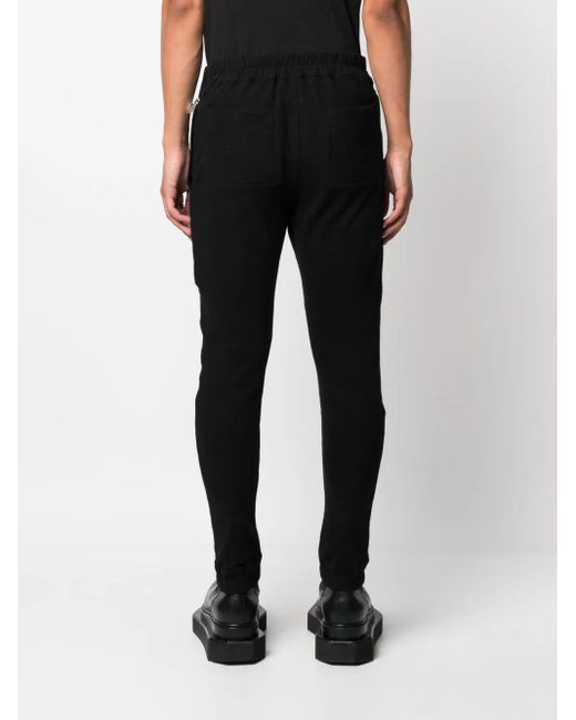 Rick Owens Black Decorative-Zip Cotton Trousers for men