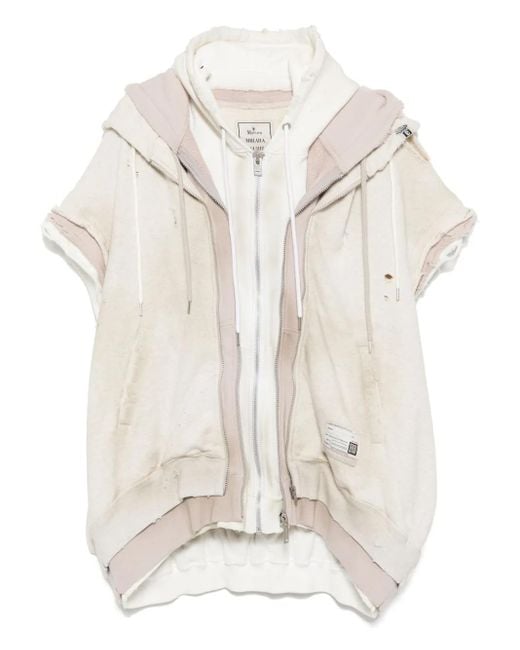 メンズ Maison Mihara Yasuhiro Layered Zip-up Hoodie White