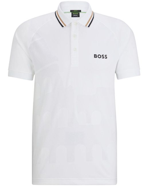 Boss White X Matteo Berrettini Jacquard-jersey Polo Shirt for men