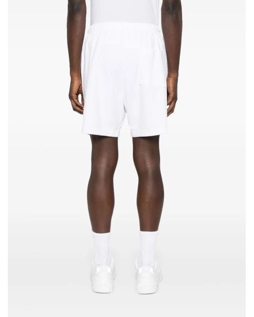 Sporty & Rich White Elastic-Waistband Logo Shorts for men