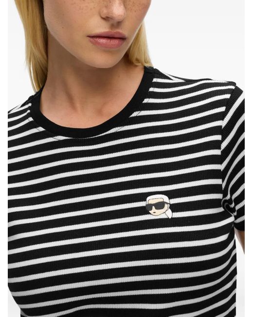 Karl Lagerfeld Black Striped T-Shirt