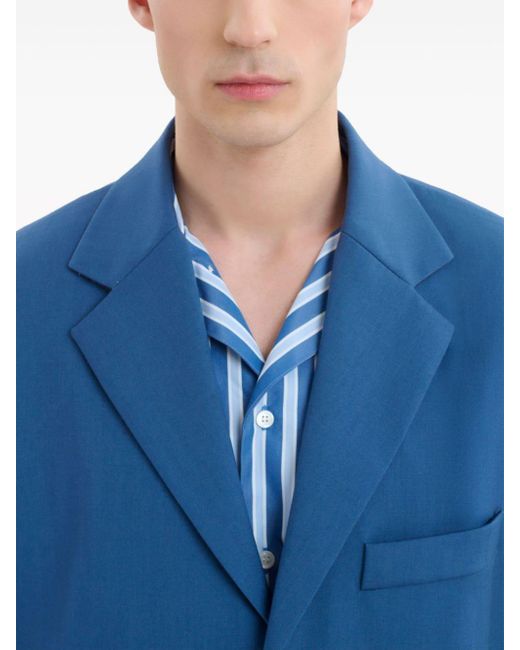 Marni Blue Grain-de-poudre Single-breasted Blazer for men