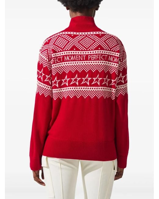Perfect Moment Red Turtleneck Sweater