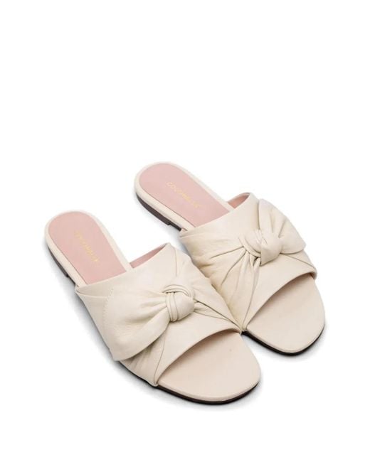 Coccinelle White Knot Leather Sandals