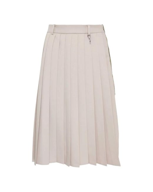 Maison Mihara Yasuhiro White Jupe Mi-Longue À Design Plissé