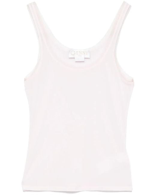 Genny White Jersey Tank Top