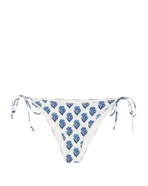 Mc2 Saint Barth Blue Jaipur-flower-print Bikini Bottom
