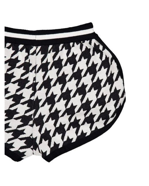 Short En Maille À Motif Pied-De-Poule Balmain en coloris Black