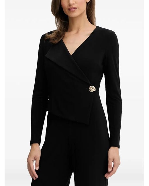 Joseph Ribkoff Black V-Neck Button All