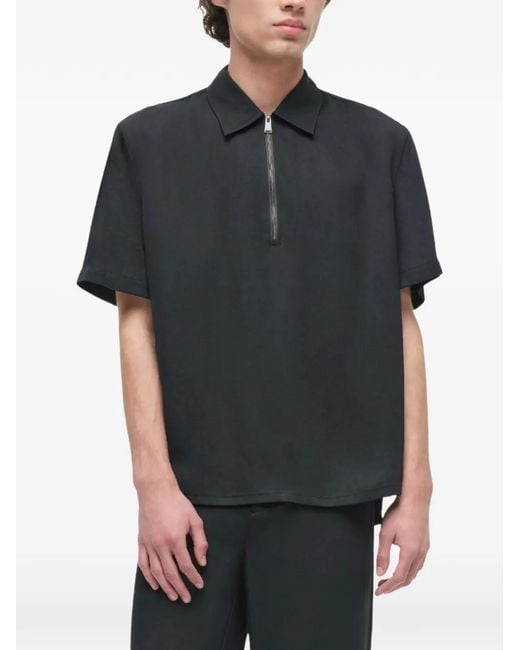 Jonathan Simkhai Blue Ethan Zip-Up Polo Shirt for men