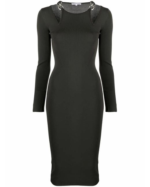 Patrizia Pepe Black Cut-Out Fitted Dress