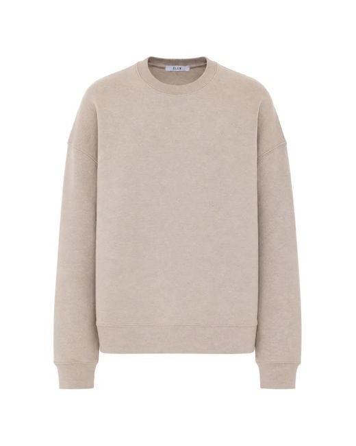 Elle White Crew-Neck Drop-Shoulder Sweatshirt