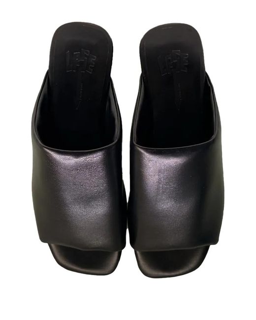LA ROSE Black Nappa Sabot Sandals