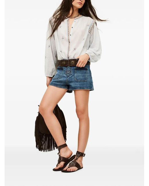 Ba&sh Blue Rio Denim Shorts