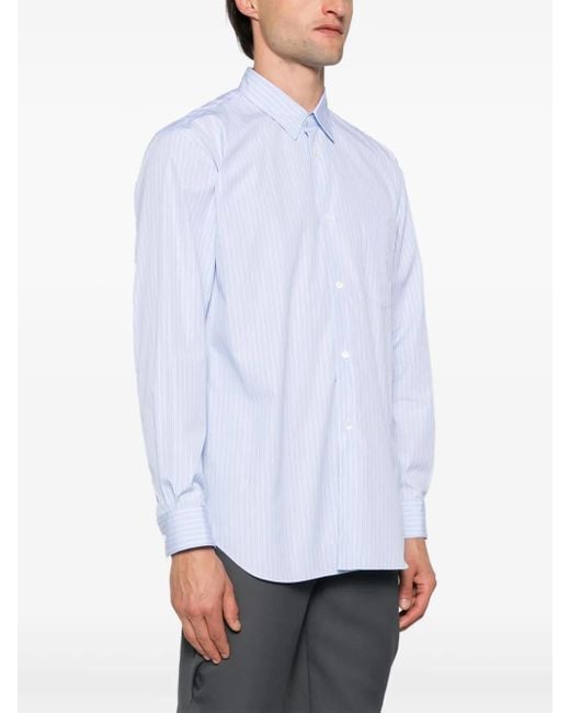 Comme des Garçons White Cotton Stripe Patch Shirt for men
