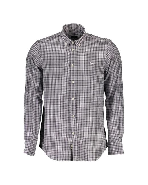 Harmont & Blaine Gray Check-Pattern Button-Down Shirt for men