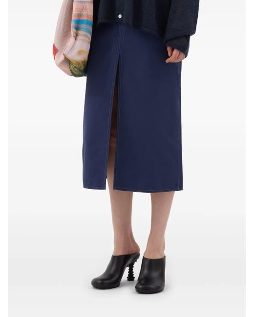 Sunnei Blue Long Split Skirt