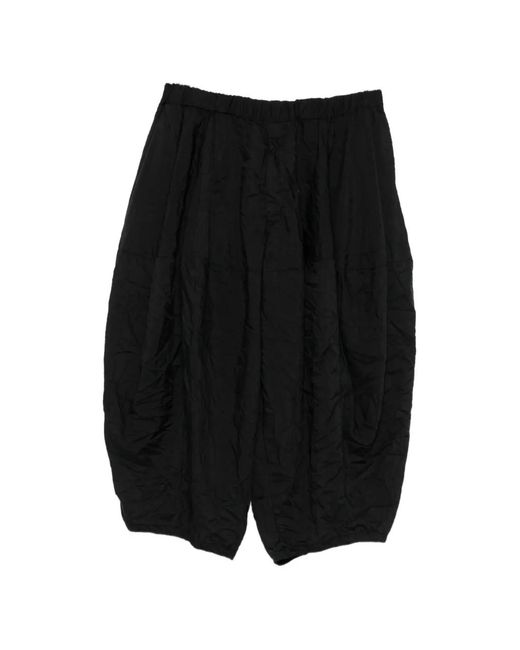 COMME DES GARÇON BLACK Black Crinkled Balloon-Leg Shorts
