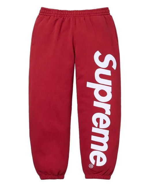 Supreme Red Logo Appliqué Track Pants