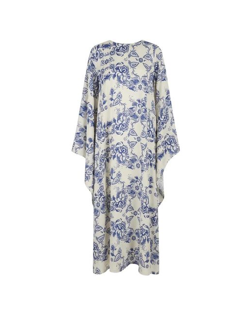 Liu Jo White Scarf-Print Kimono-Sleeve Maxi Dress
