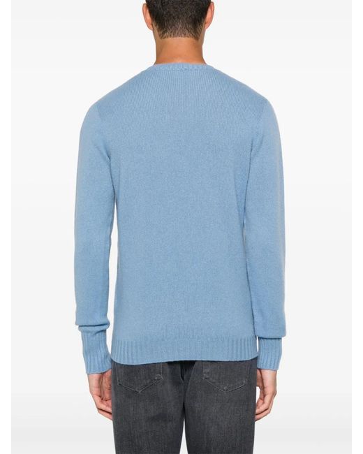 Drumohr Blue Cashmere Sweater for men