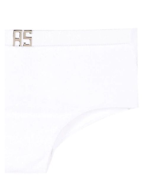 Amir Slama White Textured Logo-Plaque Swimming Trunks for men