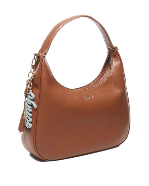 V73 Brown Half-Moon Shoulder Bag
