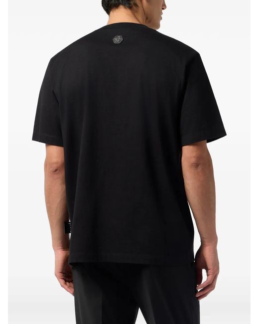 Philipp Plein Black Round Neck T-Shirt Dragon for men