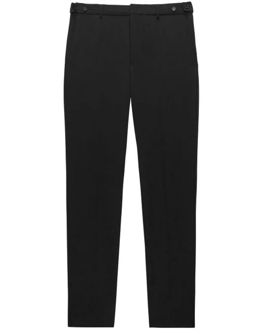 MSGM Black Straight-Leg Tailored Pants With Button Closure for men