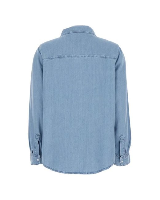 Ba&sh Blue Adali Button-Front Denim Shirt