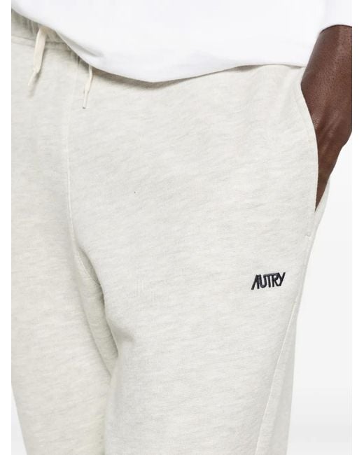 Autry White Logo-Embroidered Drawstring Track Pants for men