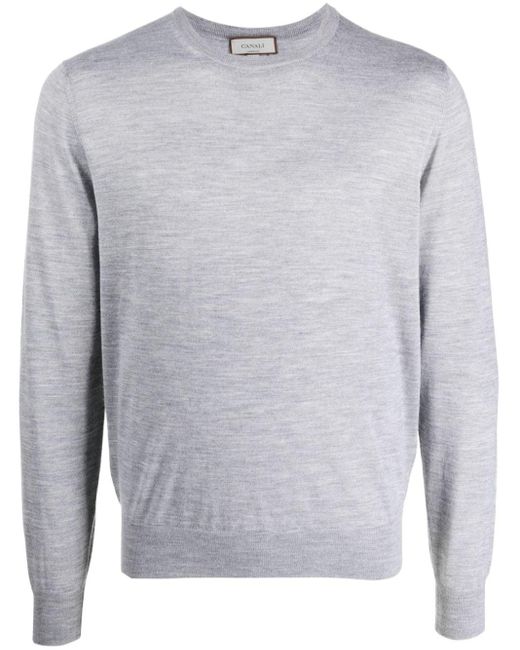 Canali Fein gestrickter Pullover in Gray für Herren